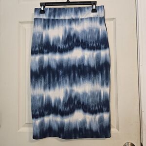 Blue and White Patterned Women's Skirt